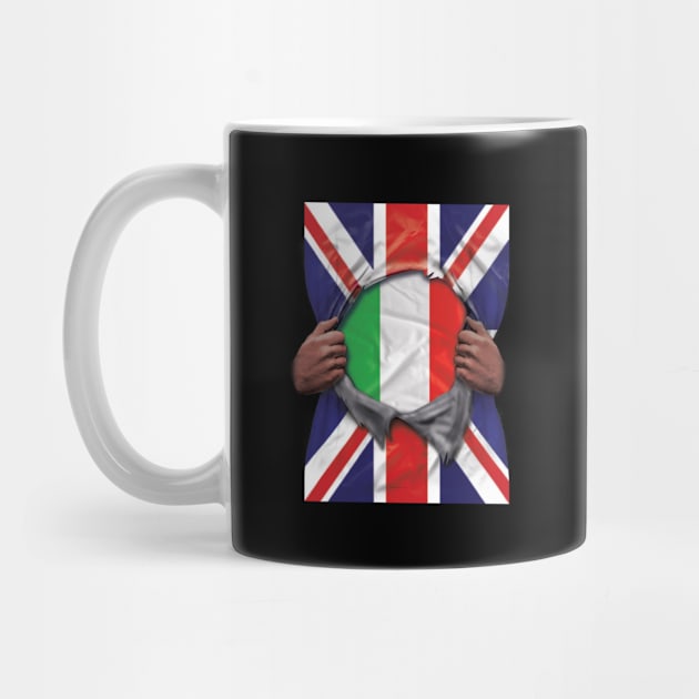 Italy Flag Great Britain Flag Ripped - Gift for Italian From Italy by Country Flags